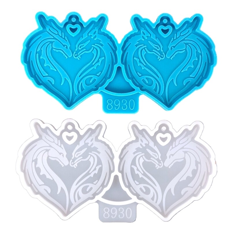 Loves Heart Dragon Mold DIY Epoxy Earrings Silicone Mold Resin Craft Mould