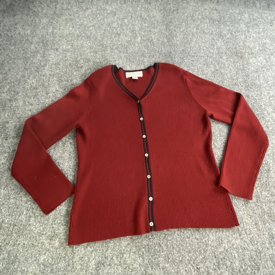 Cárdigan sin mangas tejido rojo PM vintage informal Corner Annex Twinset para mujer años 90 Y2K retro Foto 3 de 4