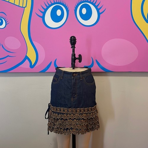Moschino Jeans Denim Ruffle Skirt