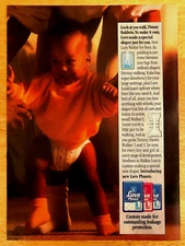 LUVS PHASES DIAPERS—AFRICAN AMERICAN BABY—ORIGINAL 1992 MAGAZINE PRINT AD
