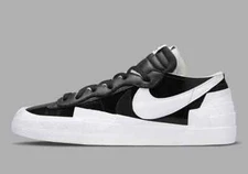 Nike Blazer Low Sacai Black White Low Top Retro Sneakers DM6443-001 Mens Size