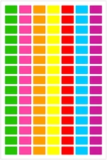 Pack of 1575 Square Color Coding Labels,1/2" x 3/4" Rectangular Stickers in 7...