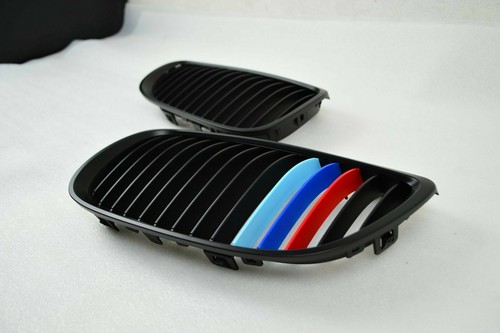 Fit for 2007-2010 BMW E92 E93 Front Grille Matte Black with ///M Color 328i 335i - Picture 3 of 5