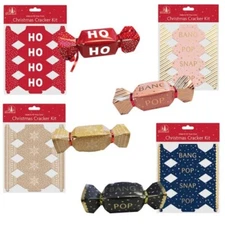 6 Pack Make your Own Treat Christmas Cracker Kit - Choose Design