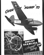 CURTISS WRIGHT C-46 COMMANDO 1944 OVER THE HUMP TO CHINA 2 PG TUBE COMPANY AD