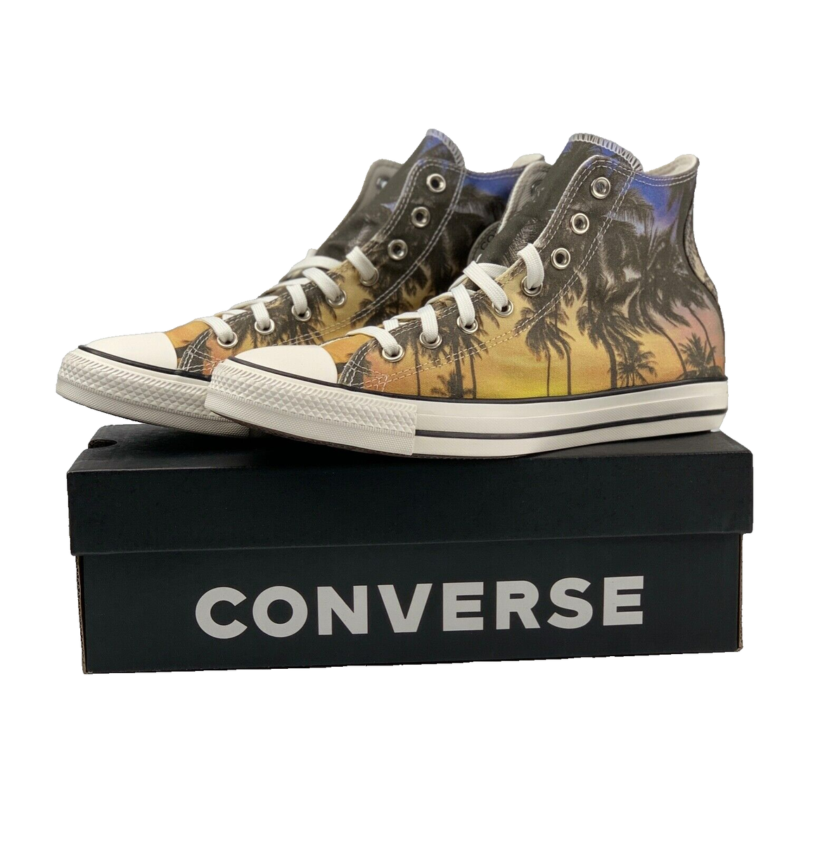 Converse Mens Size 9 / Womens 11 Shoes High Sunset Palm Trees