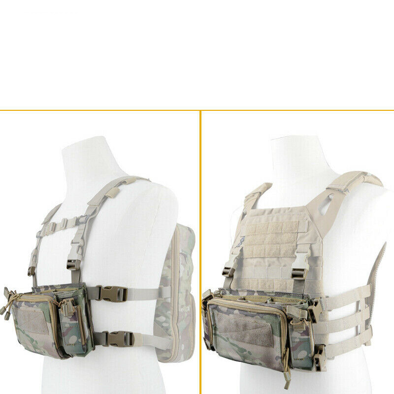Tactical MOLLE Chest Rig Harness - Mag Pouch Compatible Gear System