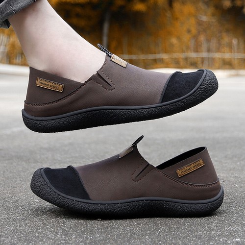 Men's Casual Shoes Comfortable Leather Driving Shoes Slip on Flat Shoes - Bild 3 von 42