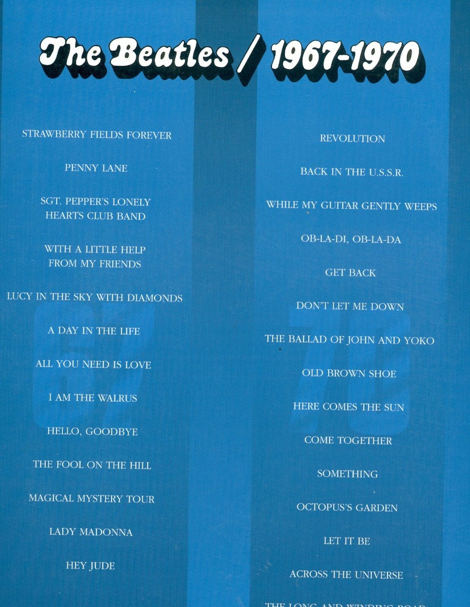 The Beatles 1967-1970 piano vocal guitar sheet music songbook