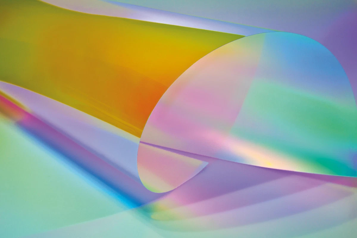 Dichroic colour changing self-adhesive rainbow colourful, coloured window film