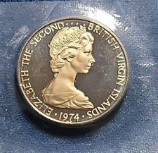 British Virgin Islands 10 Cents 1974FM (P) Copper-Nickel ( KM.#3 ) Proof
