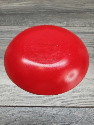 Ciotola di miscelazione vintage 7"" legno muniscizio trasformata a mano fattoria fondo rosso - Foto 13 di 23