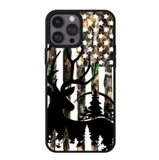 Deer Hunting Camo USA Flag  Deer Hunting Phone Case  Durable Men Boys