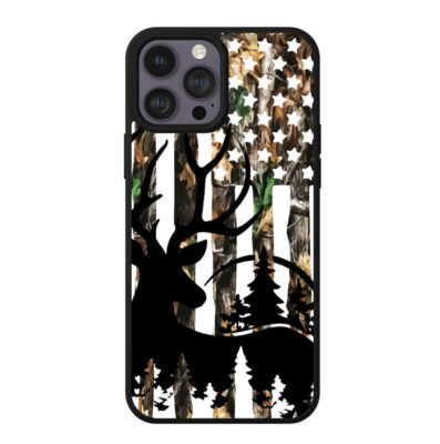 Deer Hunting Camo USA Flag Deer Hunting Phone Case Durable Men Boys