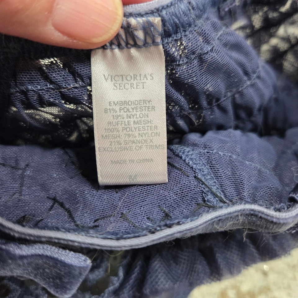 Victoria's Secret Balconet Bra Lingerie Set Sequin Ruffle Trim 36C M - Image 2 of 4