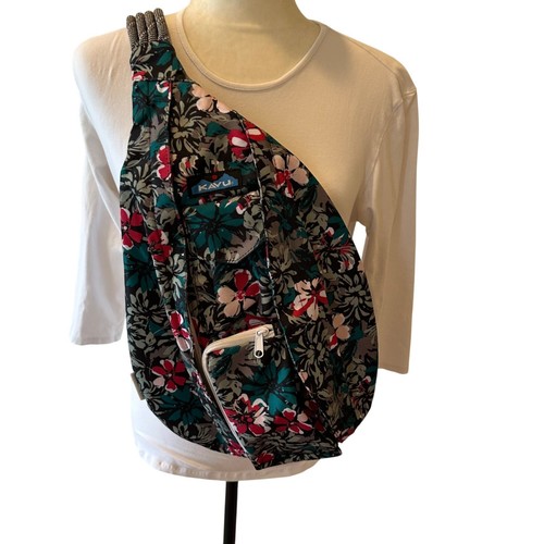 KAVU Rope Sling Bag Crossbody Shoulder Backpack 25th Anniversary Floral Original - Picture 13 of 18