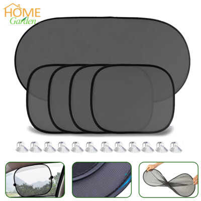 5-Piece Car Side And Rear Window Sun Shade Mesh Screen – UV Protection, Baby Safe, Foldable