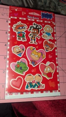 Vintage American Greetings Stickers Nickelodeon Rugrats Valentine's Day 2 Sheets