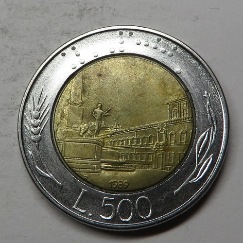 Italy 500 Lire 1989R Bi-Metallic KM#111 aUNC