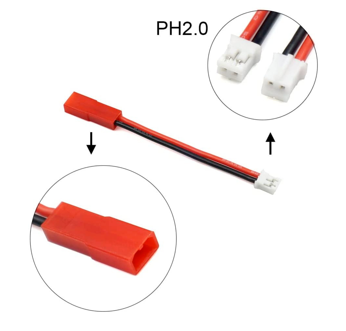 VUNIVERSUM 6 Pezzi JST A PH 2P 2.0 Per E-Flite 120 SR A Blade MCP-X (Ultra Micro) Lipo Cavo Adattatore Batteria - Foto 7