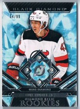 2023-24 BLACK DIAMOND ROOKIE GEMS RELICS LUKE HUGHES 54/99 NEW JERSEY DEVILS