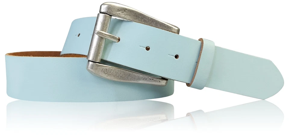 FRONHOFER Damengürtel 4 cm mit Rollschnalle in altsilbern, echt Ledergürtel