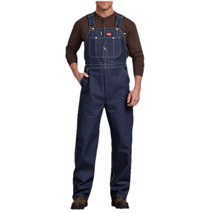Dickies Men's 42x34 Coverall Bib Overall Workwear Cotton Denim Adjustable 83294