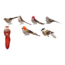Colorful Artificial Bird Clip On Set for Christmas Tree and Garden Display