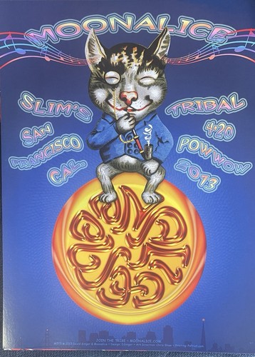 MoonAlice 2013 420 Pow Wow Poster Slims San Fran David Singer 17 3/4 X 13 - Picture 1 of 2