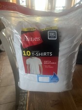 Hanes Super Value 10 Pack Tagless T shirts White 3 XL