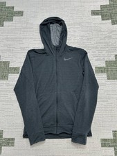 Nike Hoodie Mens Small Black Dri-Fit Full Zip Fleece 
