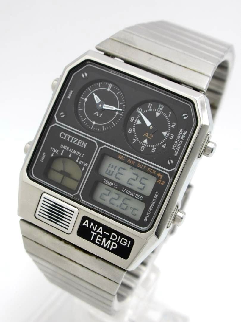 882 完動品 CITIZEN ANA-DEGI 8989-S116864 Citizen ANA-DIGI TEMP Retro Watch Model 8989-S116864 for sale