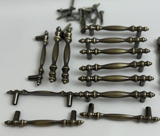 Lot Of 12 Cabinet Pulls 3-in Center-to-Center Antique Brass Bar with 20 Screws