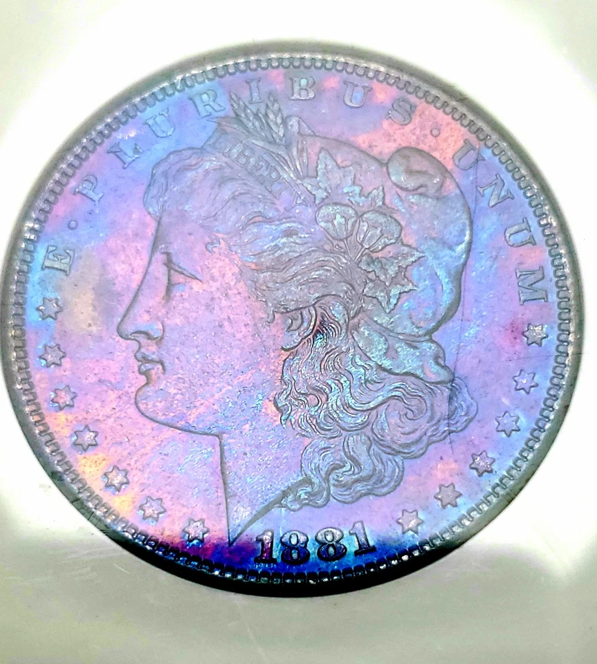 1881-S MORGAN Silver DOLLAR PC MS!!65 PL Rainbow Toned  - Image 4 of 4