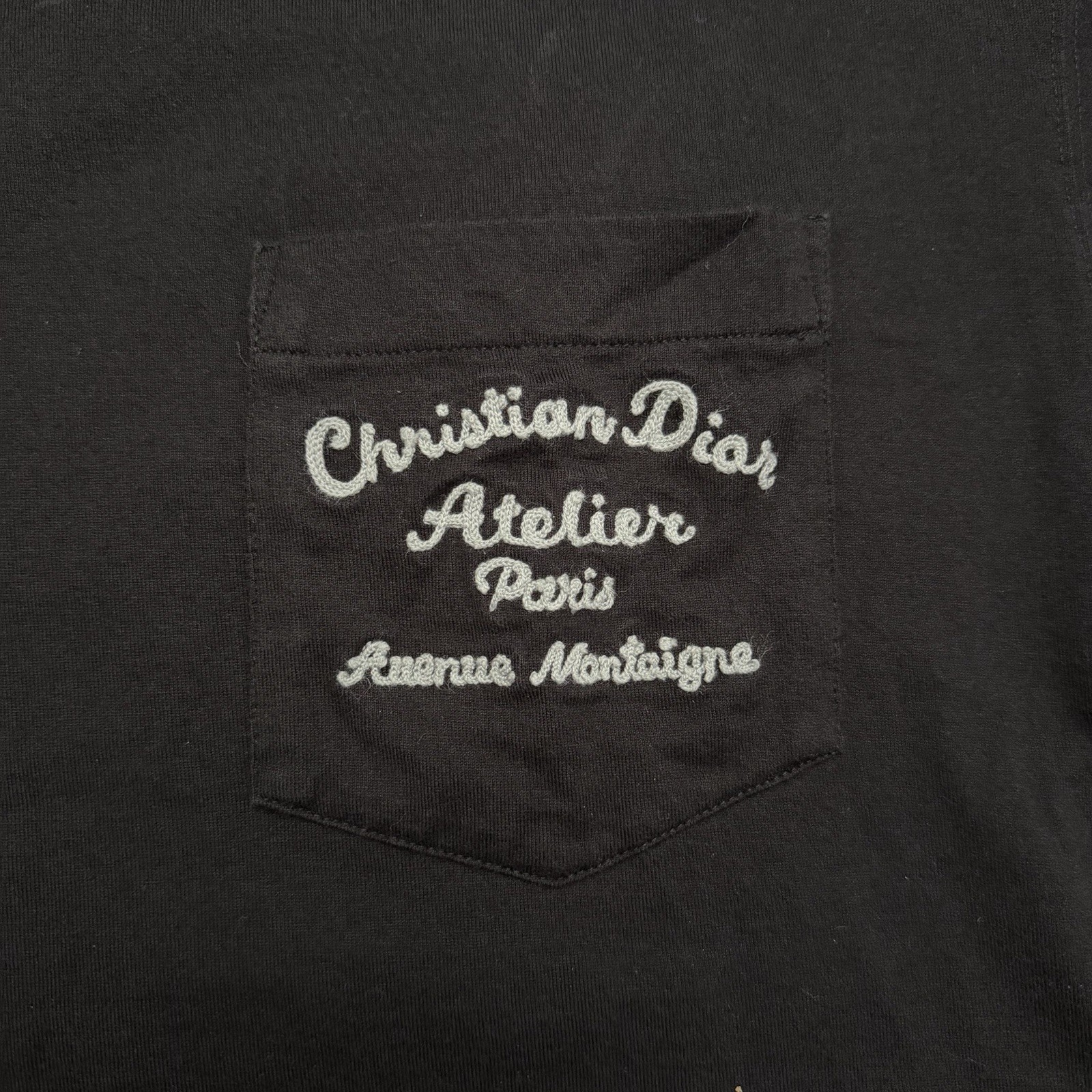 CHRISTIAN DIOR ATELIER PARIS CHAINSTITCH BLACK POCKET T SHIRTSIZE XS image 4