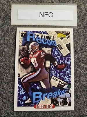Topps Jerry Rice Record Breaker Insert #2 1993 San Francisco 49ers NFL Card