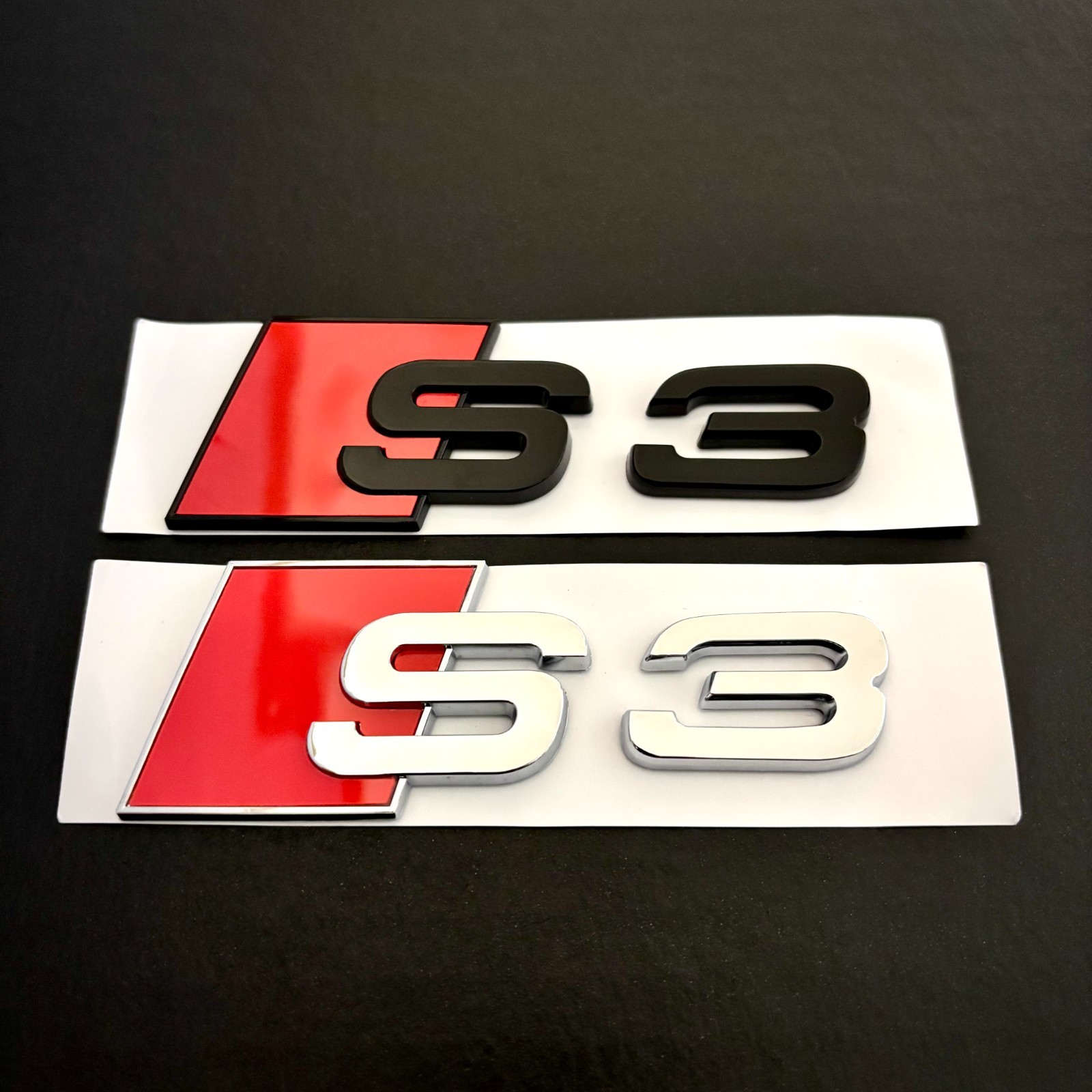 Badge S3 Audi en ABS noir brillant pour coffre de voiture modèles 8P et 8V