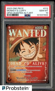 2023 One Piece OP03 Wanted Alternate Art #012 Monkey D. Luffy PSA 10 GEM MINT