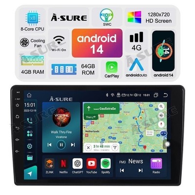 4+64GB Android 14 Apple CarPlay Autoradio WIFI Für Hyundai i40 2011-2019 GPS FM