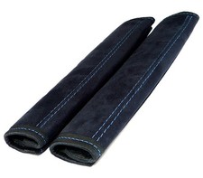 2x Gurtschoner Schwarz weich samt Naht Blau G...