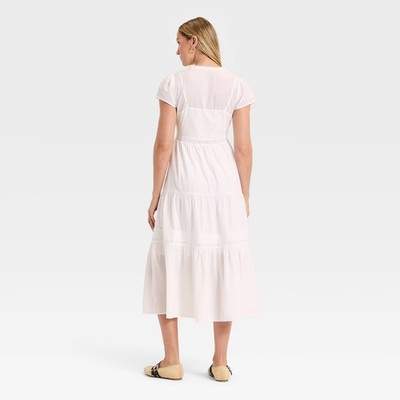 Women's Short Sleeve Lace Maxi Sundress - Universal Thread