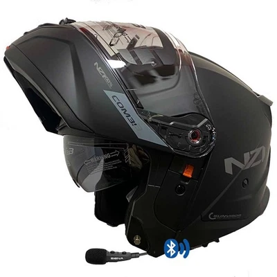 NZI Combi 3 Duo Negro Mate Bluetooth Sena | Casco Moto modular ECE 22.06 - Imagen 1 de 4