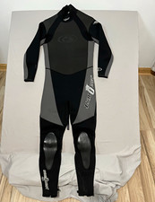 SeaQuest Men's Full Wetsuit Black/Gray Back Zip Full Length Size S