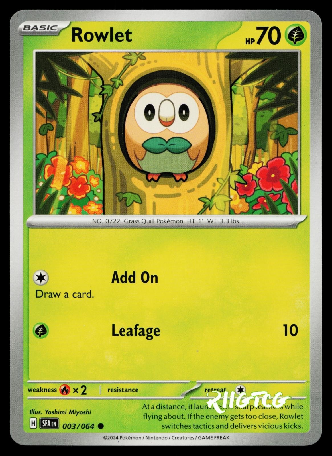 Rowlet 003/064 Shrouded Fable Pokemon NM