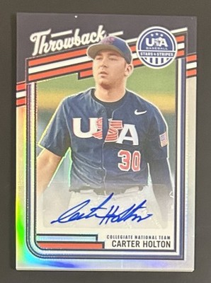 2026 Panini USA Stars & Stripes Throwback Auto Prizm 179/199 Carter Holton