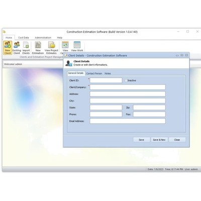 Construction Management Estimating Project Management Software Multiuser cost...