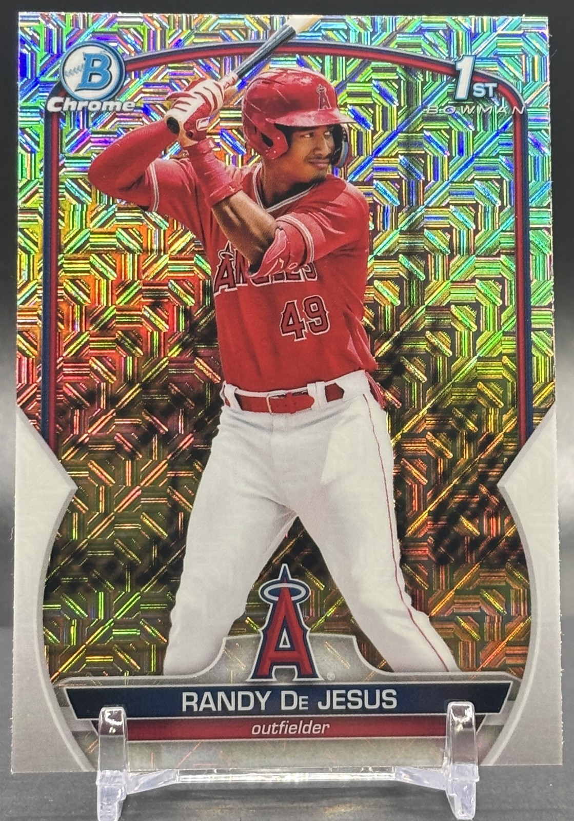 2023 Bowman Chrome #BCP-19 Randy De Jesus LA Angels 1st Bowman Mojo Refractor