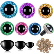 180 Pcs Large Colored Safety Eyes and Nose with Washers for Amigurumi