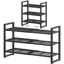 Simple Trending 3-Tier Expandable Shoe Rack, ...