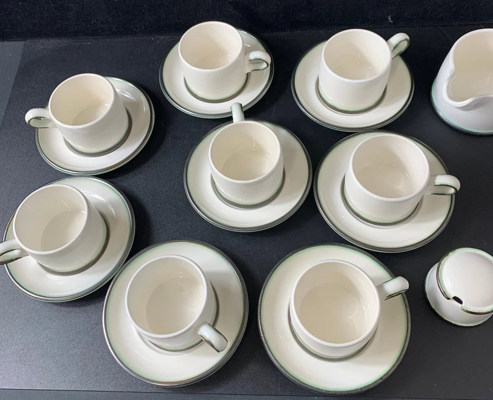 Wedgwood Coffee Cup & Saucer Set, Cream Jug and Sugar Bowl - #1001 - Image 2 of 4